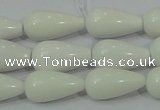 CAG722 15.5 inches 10*20mm teardrop white agate gemstone beads