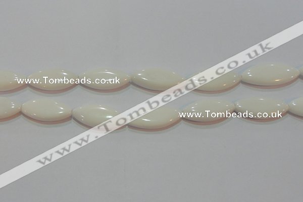 CAG7232 15.5 inches 16*33mm marquise white agate gemstone beads