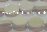 CAG7234 15.5 inches 10*14mm oval white agate gemstone beads