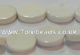 CAG7235 15.5 inches 12*16mm oval white agate gemstone beads