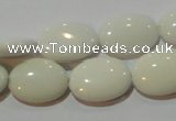 CAG7241 15.5 inches 12*16mm oval white agate gemstone beads