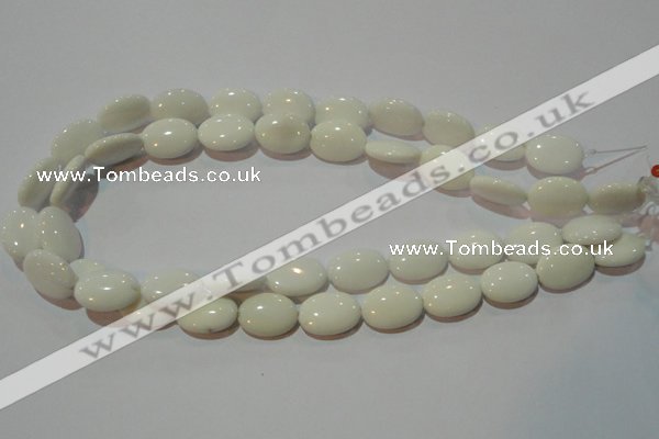 CAG7241 15.5 inches 12*16mm oval white agate gemstone beads