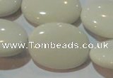 CAG7243 15.5 inches 22*30mm oval white agate gemstone beads