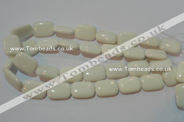 CAG7246 15.5 inches 12*16mm rectangle white agate gemstone beads