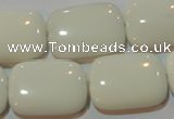 CAG7248 15.5 inches 15*20mm rectangle white agate gemstone beads