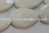 CAG7268 15.5 inches 18*25mm faceted flat teardrop white agate beads