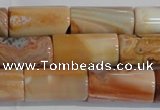 CAG7312 15.5 inches 10*20mm tube red botswana agate beads