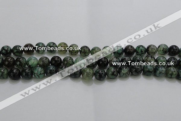 CAG7324 15.5 inches 12mm round dragon veins agate beads wholesale