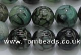 CAG7326 15.5 inches 16mm round dragon veins agate beads wholesale