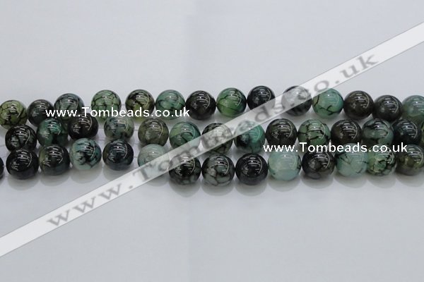 CAG7326 15.5 inches 16mm round dragon veins agate beads wholesale