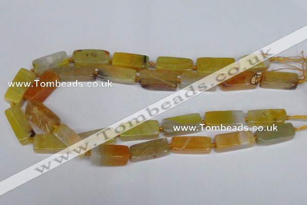 CAG7374 15.5 inches 8*20mm - 10*25mm cuboid dragon veins agate beads