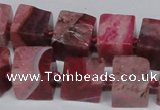 CAG7381 15.5 inches 11*12mm - 13*14mm cube dragon veins agate beads