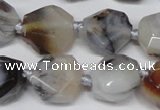 CAG7430 15.5 inches 13*15mm - 15*18mm faceted nuggets Montana agate beads