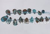 CAG7432 Top drilled 15*20mm - 20*35mm freeform ocean agate beads