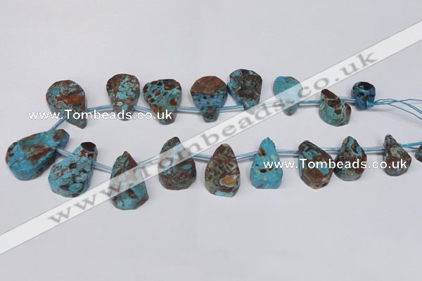 CAG7432 Top drilled 15*20mm - 20*35mm freeform ocean agate beads