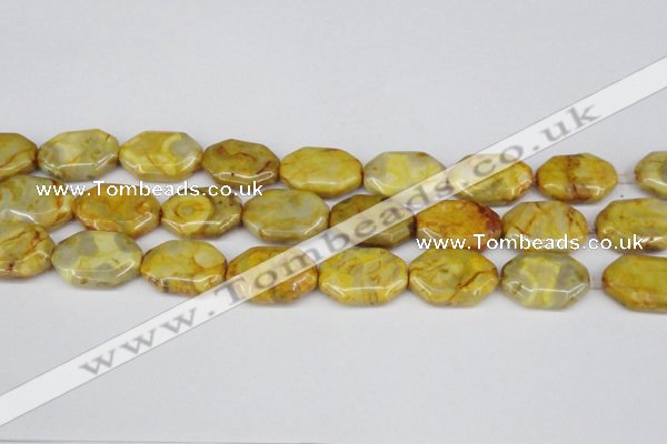 CAG7437 15.5 inches 20*30mm octagonal crazy lace agate beads
