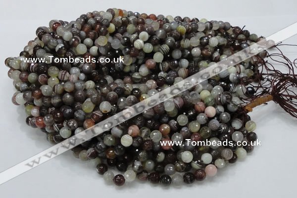 CAG744 15.5 inches 8mm faceted round botswana agate beads wholesale