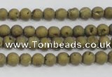 CAG7445 15.5 inches 4mm round plated druzy agate beads wholesale