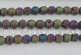 CAG7448 15.5 inches 4mm round plated druzy agate beads wholesale