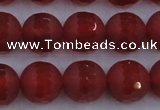 CAG7459 15.5 inches 12mm faceted round matte red agate beads