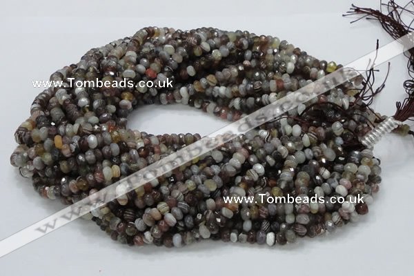 CAG746 15.5 inches 4*6mm faceted rondelle botswana agate beads