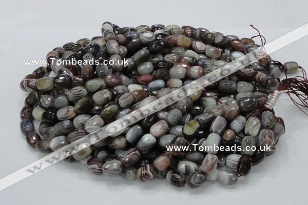 CAG747 15.5 inches 10*14mm faceted egg-shaped botswana agate beads