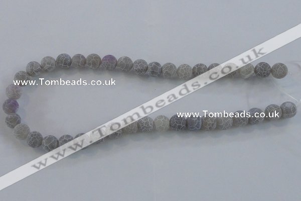 CAG7481 15.5 inches 10mm round frosted agate beads wholesale