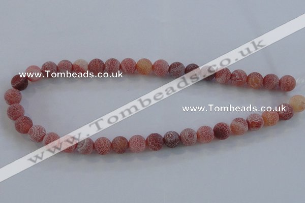 CAG7492 15.5 inches 16mm round frosted agate beads wholesale