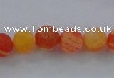 CAG7498 15.5 inches 12mm round frosted agate beads wholesale