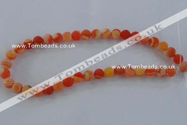 CAG7499 15.5 inches 14mm round frosted agate beads wholesale