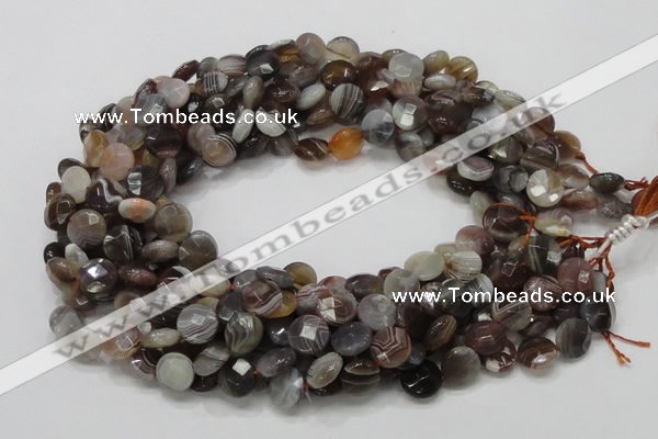 CAG751 15.5 inches 10mm faceted coin botswana agate beads wholesale