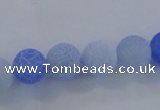 CAG7526 15.5 inches 4mm round frosted agate beads wholesale