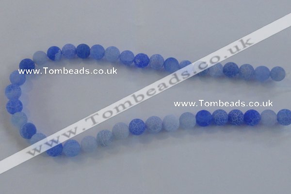 CAG7529 15.5 inches 10mm round frosted agate beads wholesale