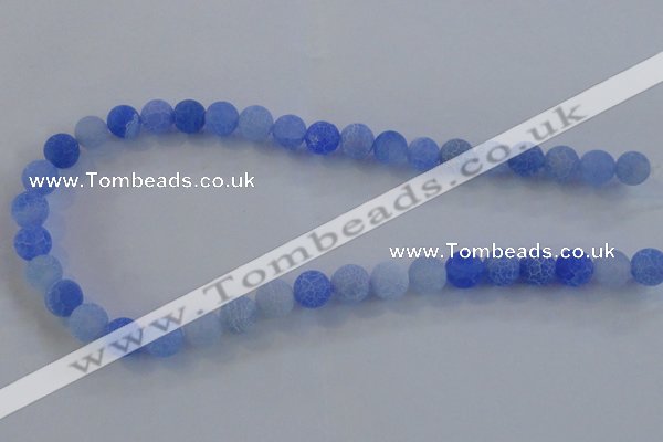 CAG7530 15.5 inches 12mm round frosted agate beads wholesale