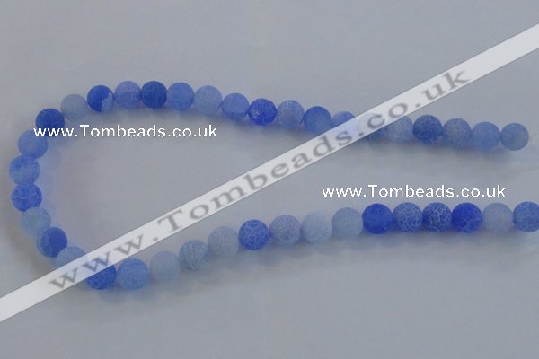 CAG7531 15.5 inches 14mm round frosted agate beads wholesale