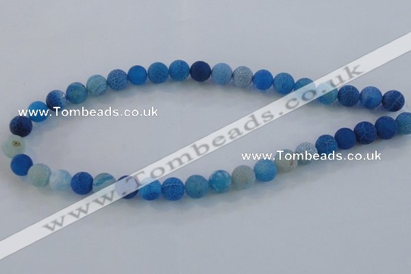 CAG7535 15.5 inches 6mm round frosted agate beads wholesale