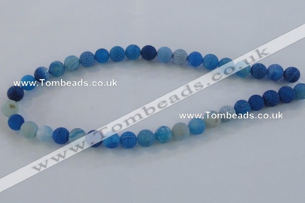 CAG7536 15.5 inches 8mm round frosted agate beads wholesale