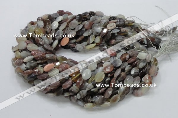 CAG755 15.5 inches 10*12mm faceted oval botswana agate beads