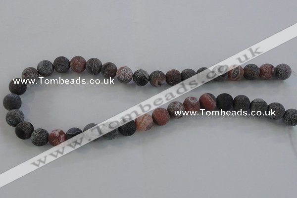 CAG7550 15.5 inches 4mm round frosted agate beads wholesale