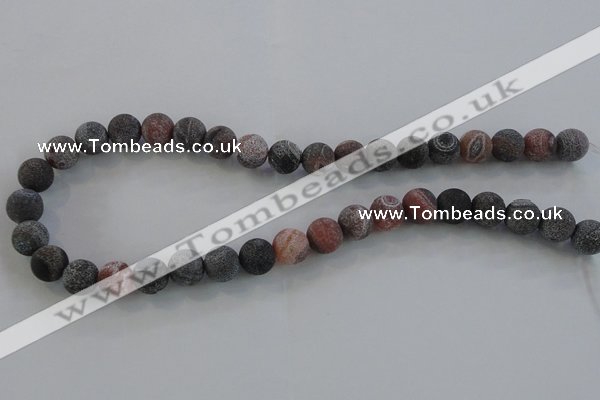 CAG7554 15.5 inches 12mm round frosted agate beads wholesale