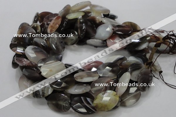 CAG758 15.5 inches 18*24mm faceted oval botswana agate beads