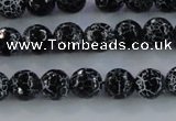 CAG7601 15.5 inches 6mm faceted round frosted agate beads wholesale