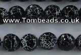 CAG7603 15.5 inches 10mm faceted round frosted agate beads wholesale