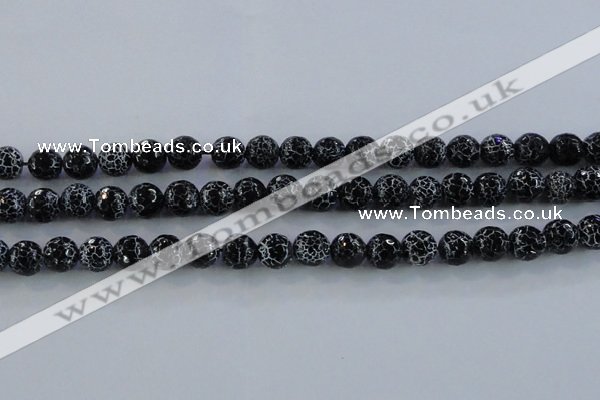 CAG7603 15.5 inches 10mm faceted round frosted agate beads wholesale