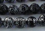 CAG7604 15.5 inches 12mm faceted round frosted agate beads wholesale