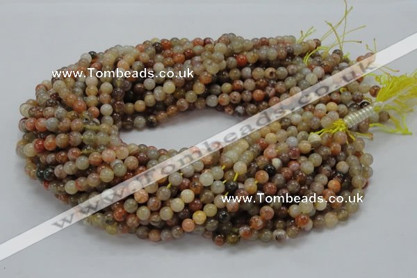 CAG762 15.5 inches 6mm round yellow agate gemstone beads wholesale