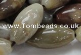 CAG775 15.5 inches 15*30mm rice yellow agate gemstone beads