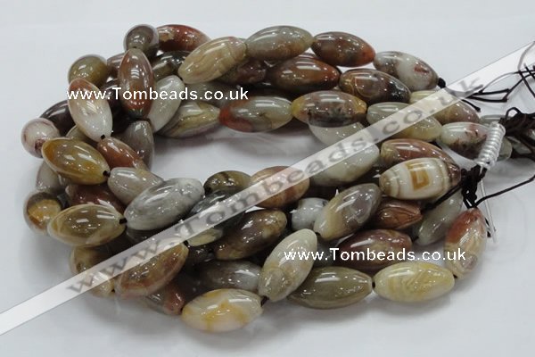 CAG775 15.5 inches 15*30mm rice yellow agate gemstone beads