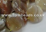 CAG777 15.5 inches 20mm flat round yellow agate gemstone beads