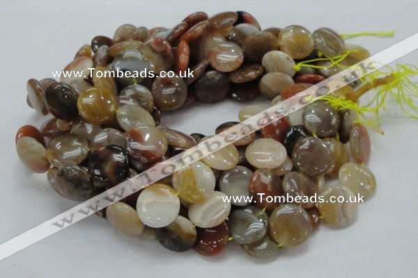 CAG777 15.5 inches 20mm flat round yellow agate gemstone beads